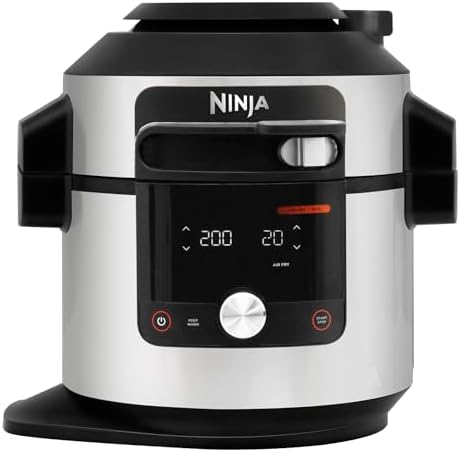The Ninja Foodi MAX 15-in-1 SmartLid Multi-Cooker in stainless steel and black featuring the SmartLid slider and digital control panel.