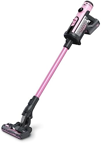 Alt Text for image 1: Cordless vacuum cleaner with pink finish