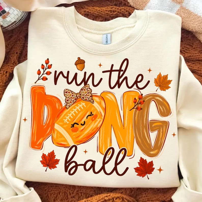 Retro Football Mom PNG: Run The Dang Ball Graphic (Digital Download)