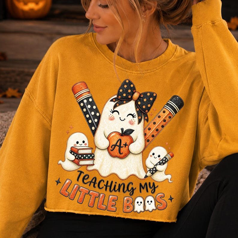 Teaching My Little Boos Ghost Teacher PNG, Spooky Classroom Design (Digital Download)